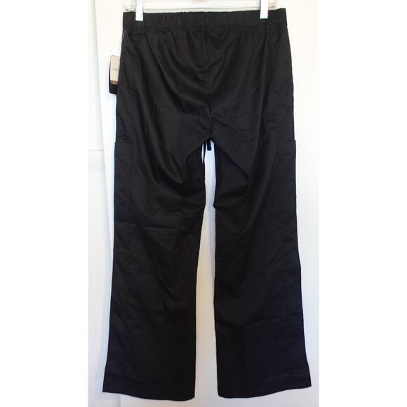 Cherokee Luxe Scrub Pants Womens Small Black Drawstring Cargo Wide Leg Nursing - Picture 5 of 12